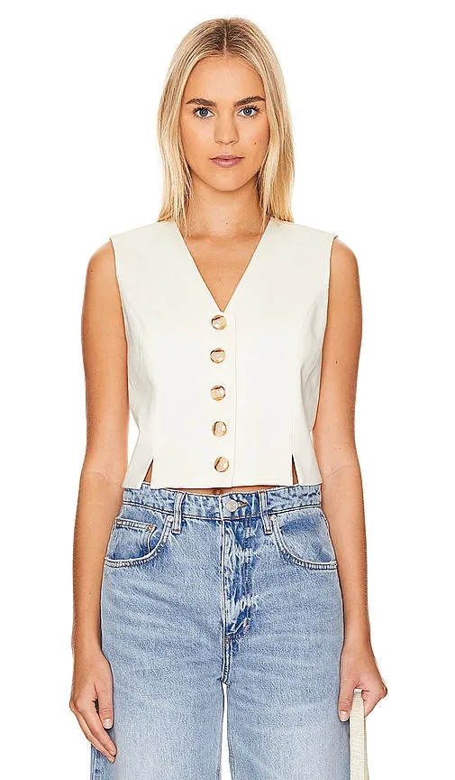 7 For All Mankind Tailored Vest in Ivory