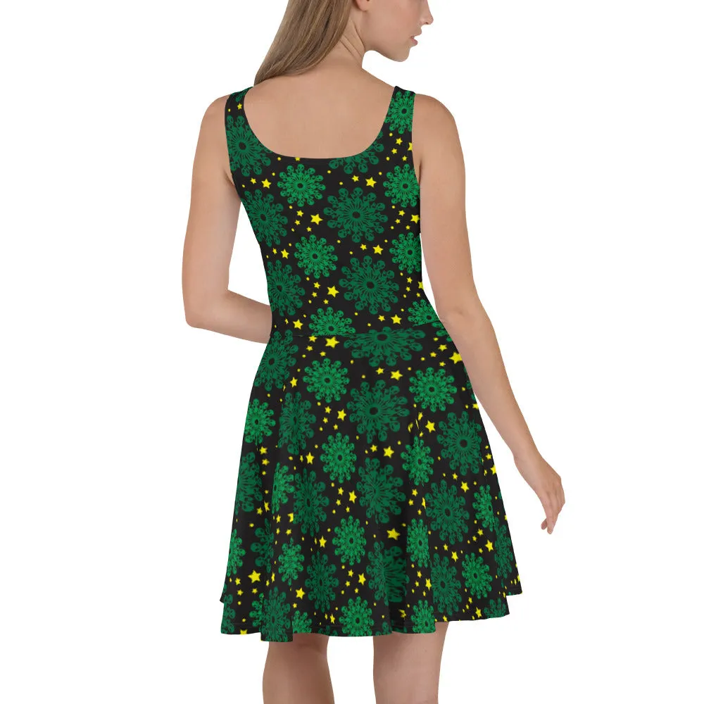Alien Patterned Skater Dress