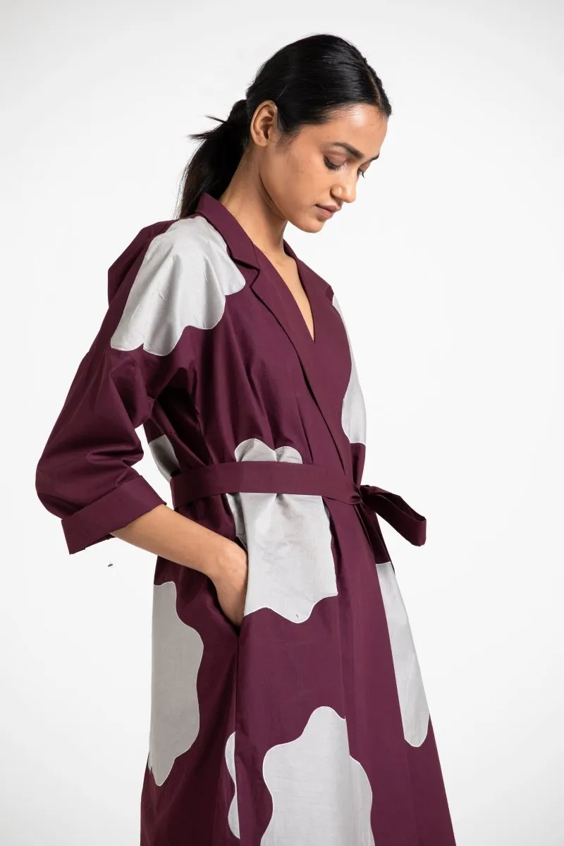 Applique Jacket Wine Co-ord (Set of 2)