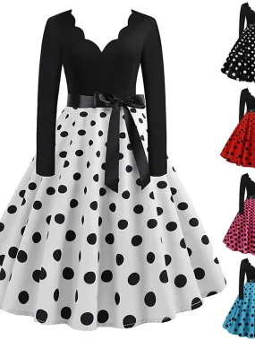 Audrey Hepburn Dresses 1950s Vintage Inspired Prom Dress Cocktail Dress Vintage Dress Fall & Winter Dress A-Line Dress Tea Dress Rockabilly Flare Dress Women's Teen Costume Vintage Cosplay Homecoming