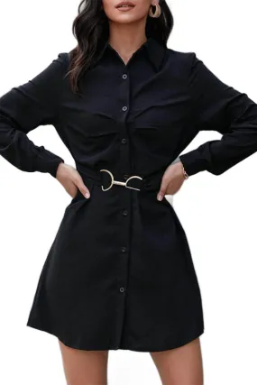 Belted Mini Shirt Dress