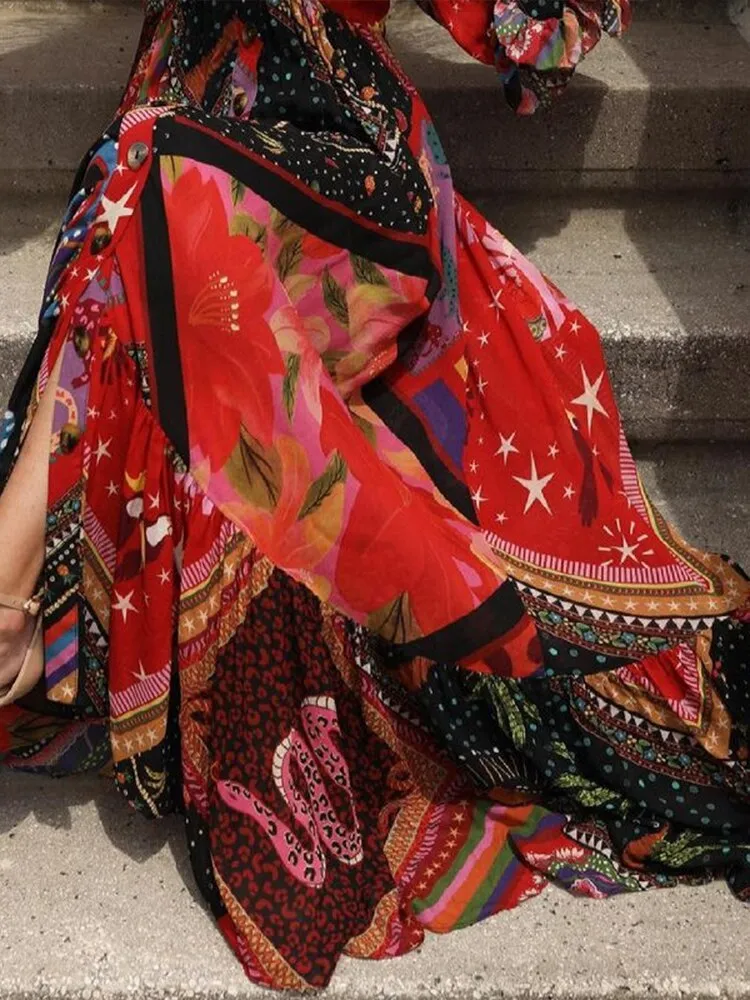 BerriesJam - 2024 Picaso's Imagination Bohemian Vintage Dress