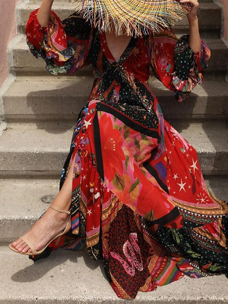 BerriesJam - 2024 Picaso's Imagination Bohemian Vintage Dress