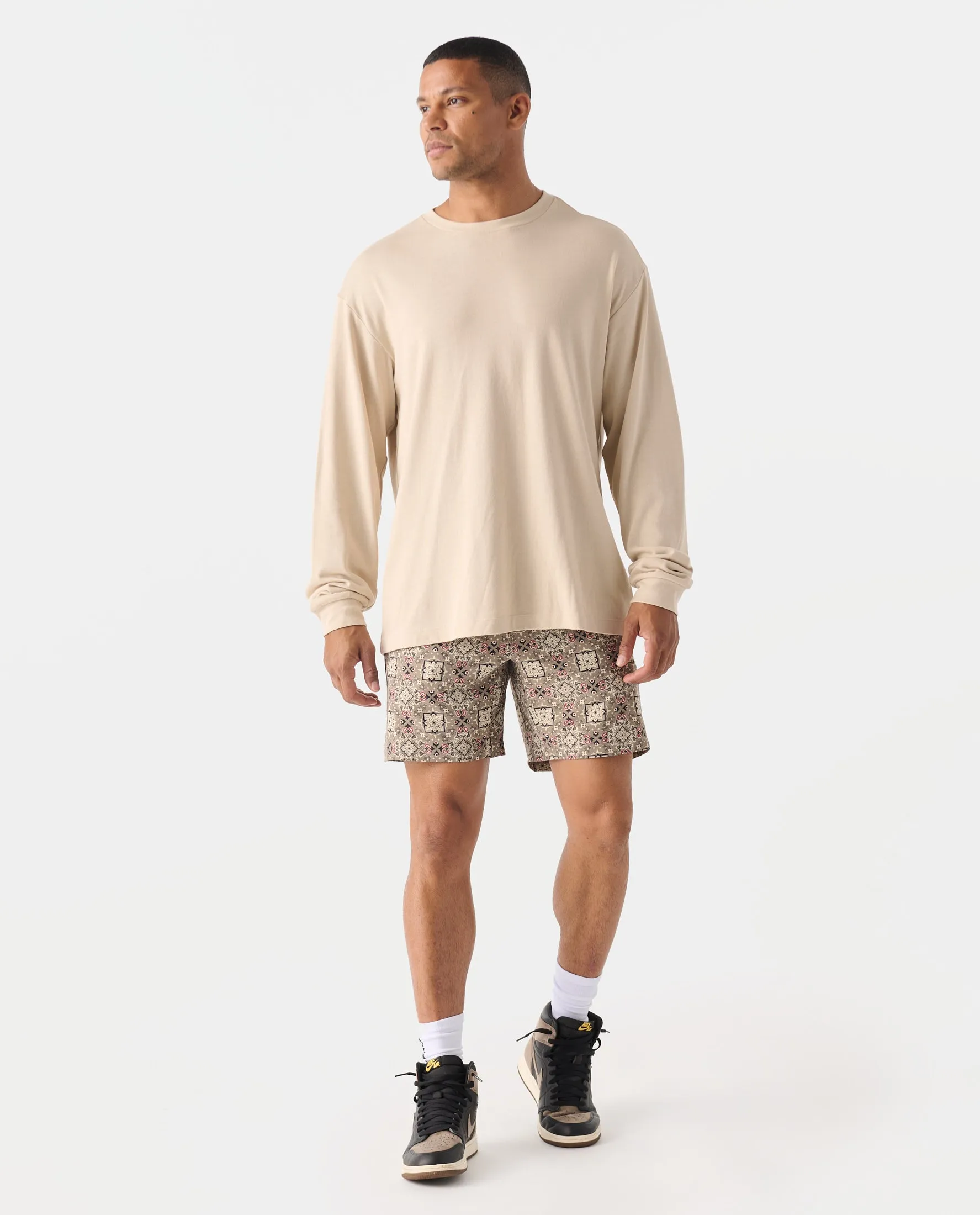 Bishop Short Micro Paisley Taupe