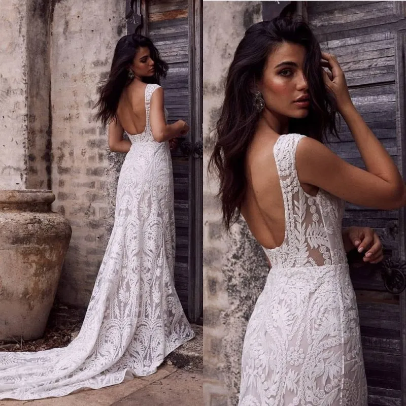Bohemian Lace Wedding Dress