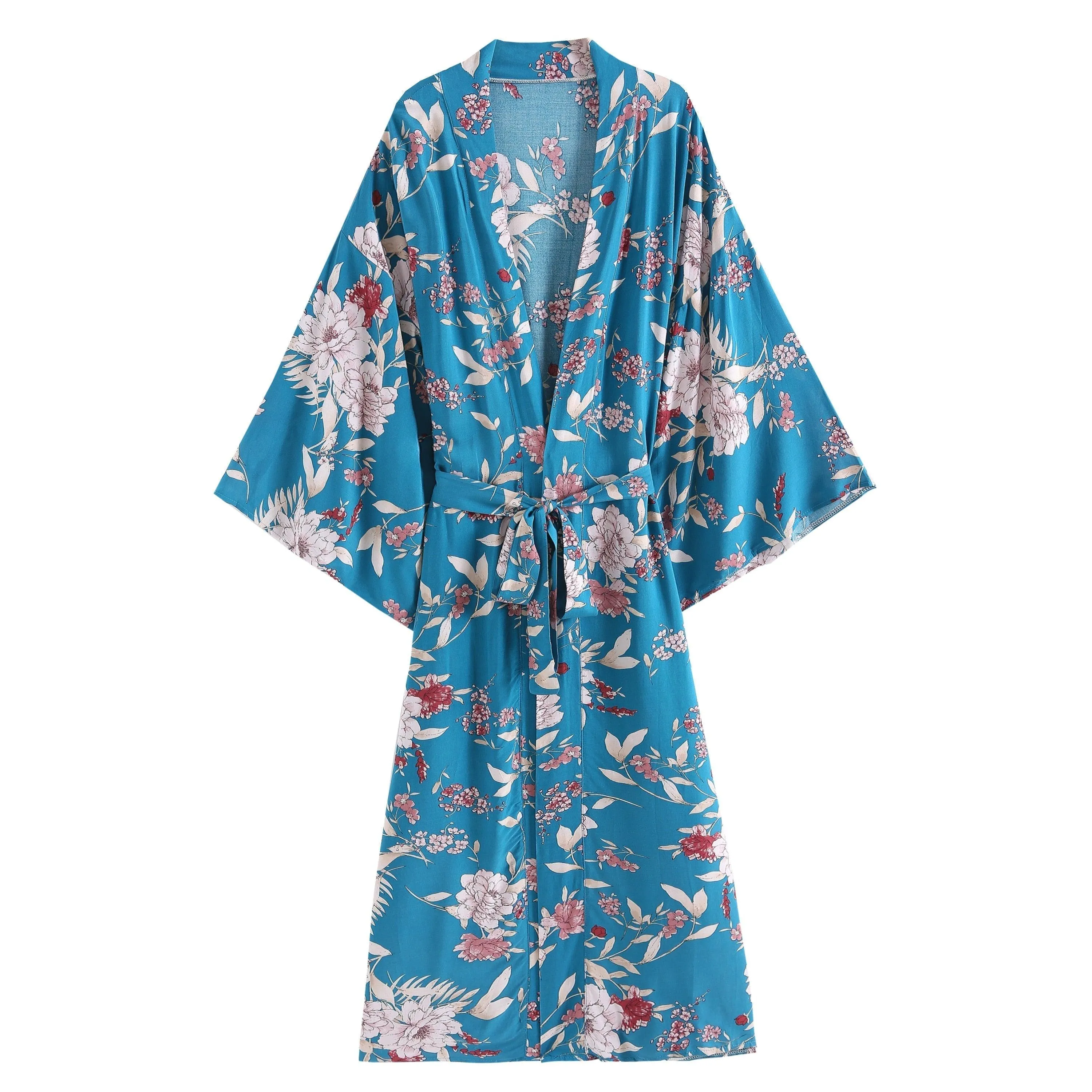 Bohemian Long Kimono, Bat sleeve Beach Bohemian Kimono Robe, Summer dress boho cover-up