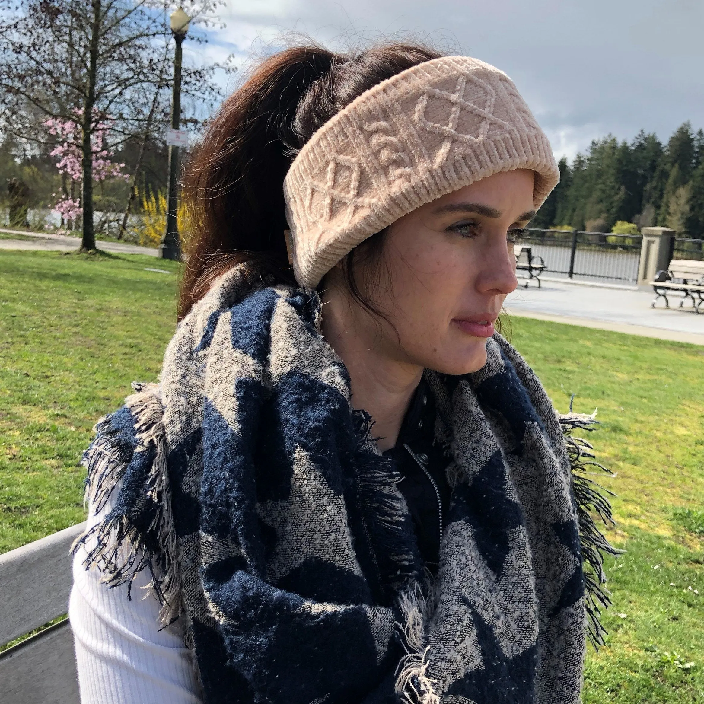 Cable Knit Sand Chenille - Headband Adult