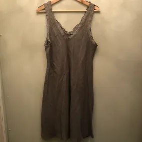 CC- Linen Tank Dress with ruffle trim