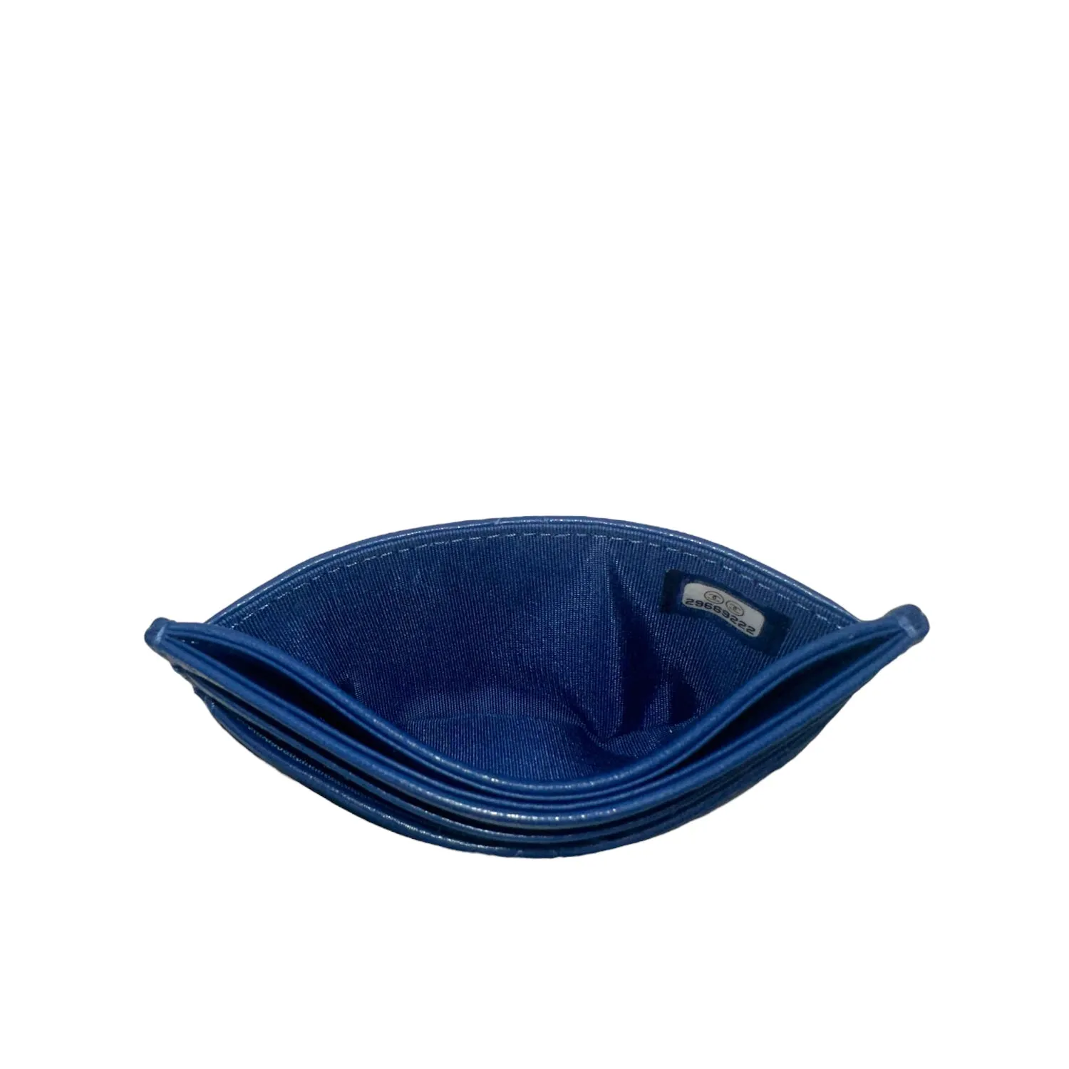 Chanel 19 Quilted Goatskin Card Holder Dark Blue