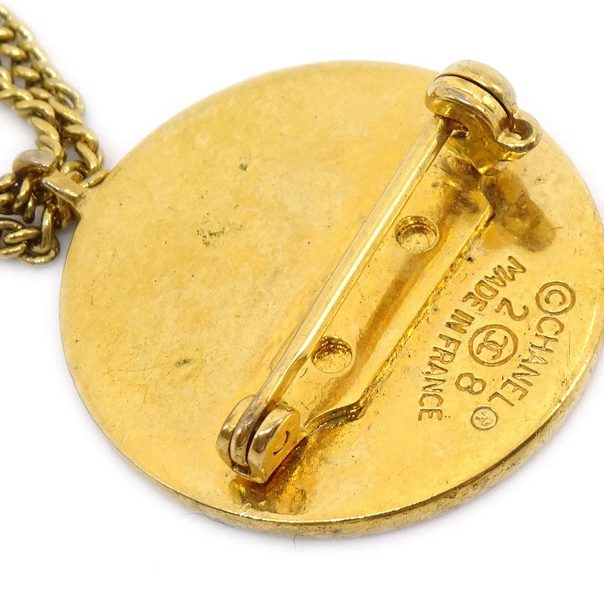 CHANEL 1993 Quilted Bag Brooch Pin Gold 28 AK38339b