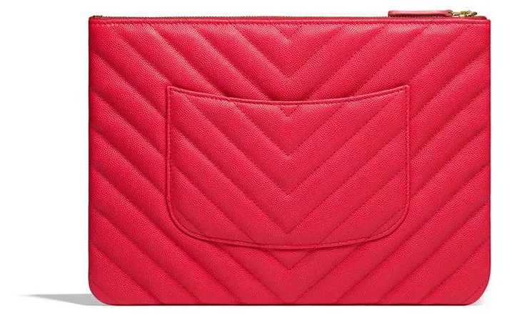 CHANEL CHEVRON QUILTED CAVIAR LAMBSKIN O CASE WITH CHARM