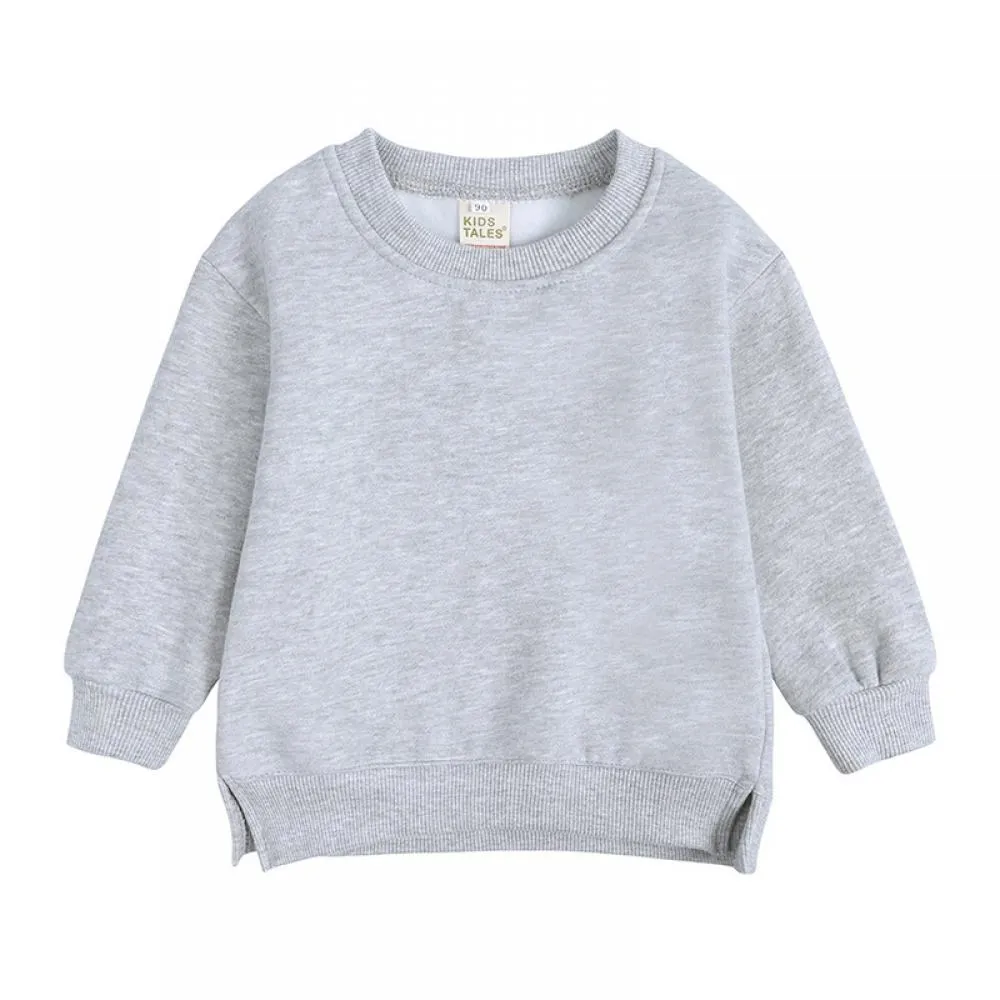 Children Pullover Pure Color Plus Fleece Hoodie Children Clothing Wholesale Usa