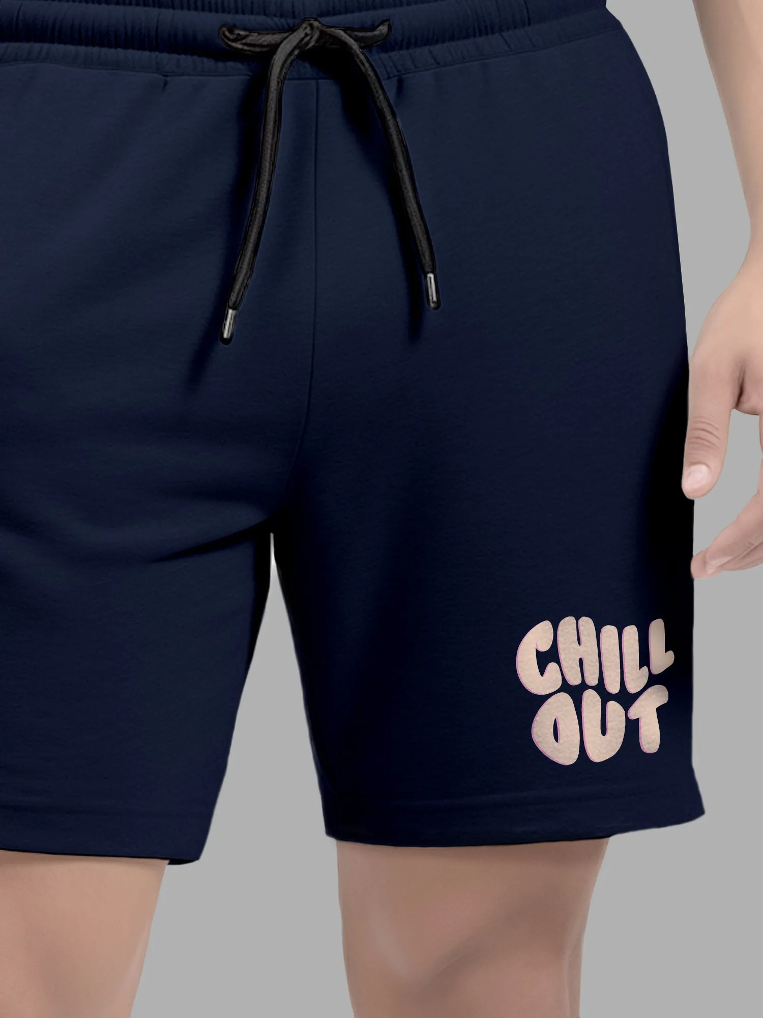 Chill Out Cotton Mens T Shirt and Shorts Combo Set (Plus Size)