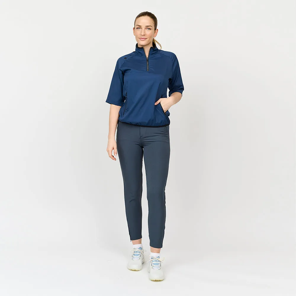 Dame 80 G. Kortærmet Foldbar Windshirt, Marineblå