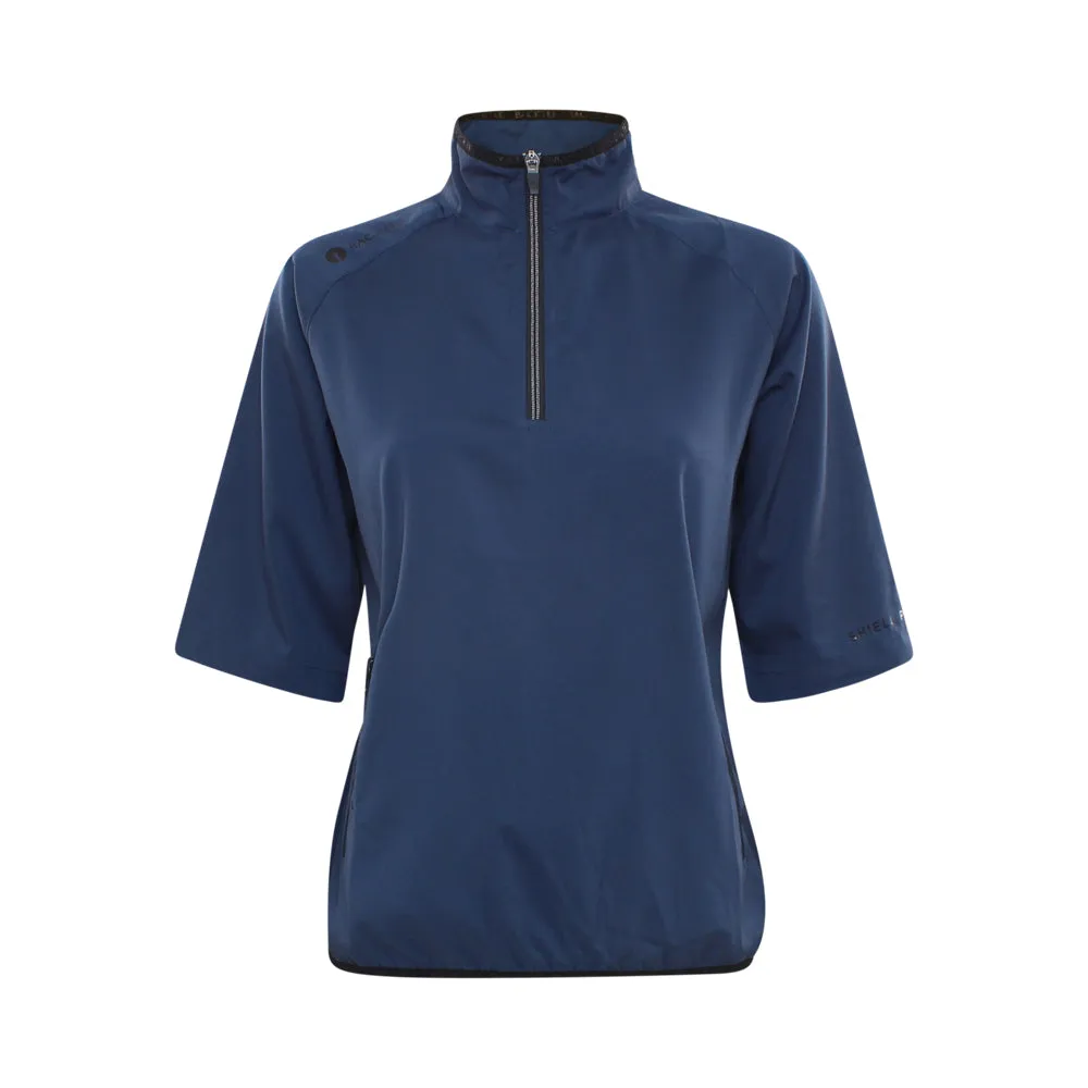 Dame 80 G. Kortærmet Foldbar Windshirt, Marineblå