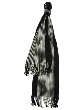 Dylan Striped Cable Knitted Scarf in Black / White