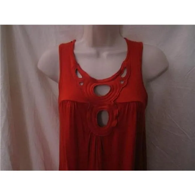 Ella Moss Orangish Red With Cut Out Accent Knee Length Short Dress