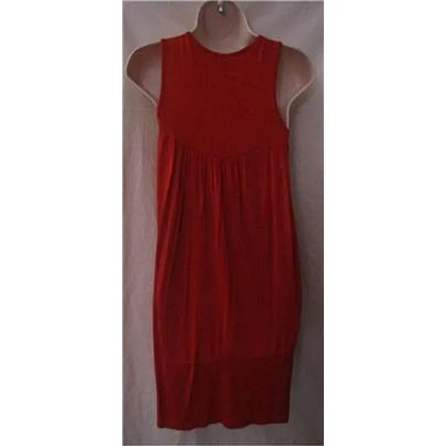 Ella Moss Orangish Red With Cut Out Accent Knee Length Short Dress