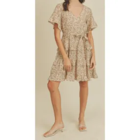 Floral Short Sleeve V-Neck Dress by On You