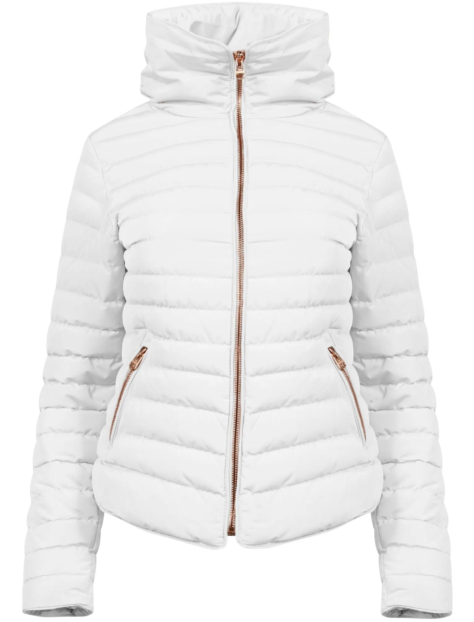 Honey 2 Funnel Neck Quilted Jacket in Ivory - Tokyo Laundry