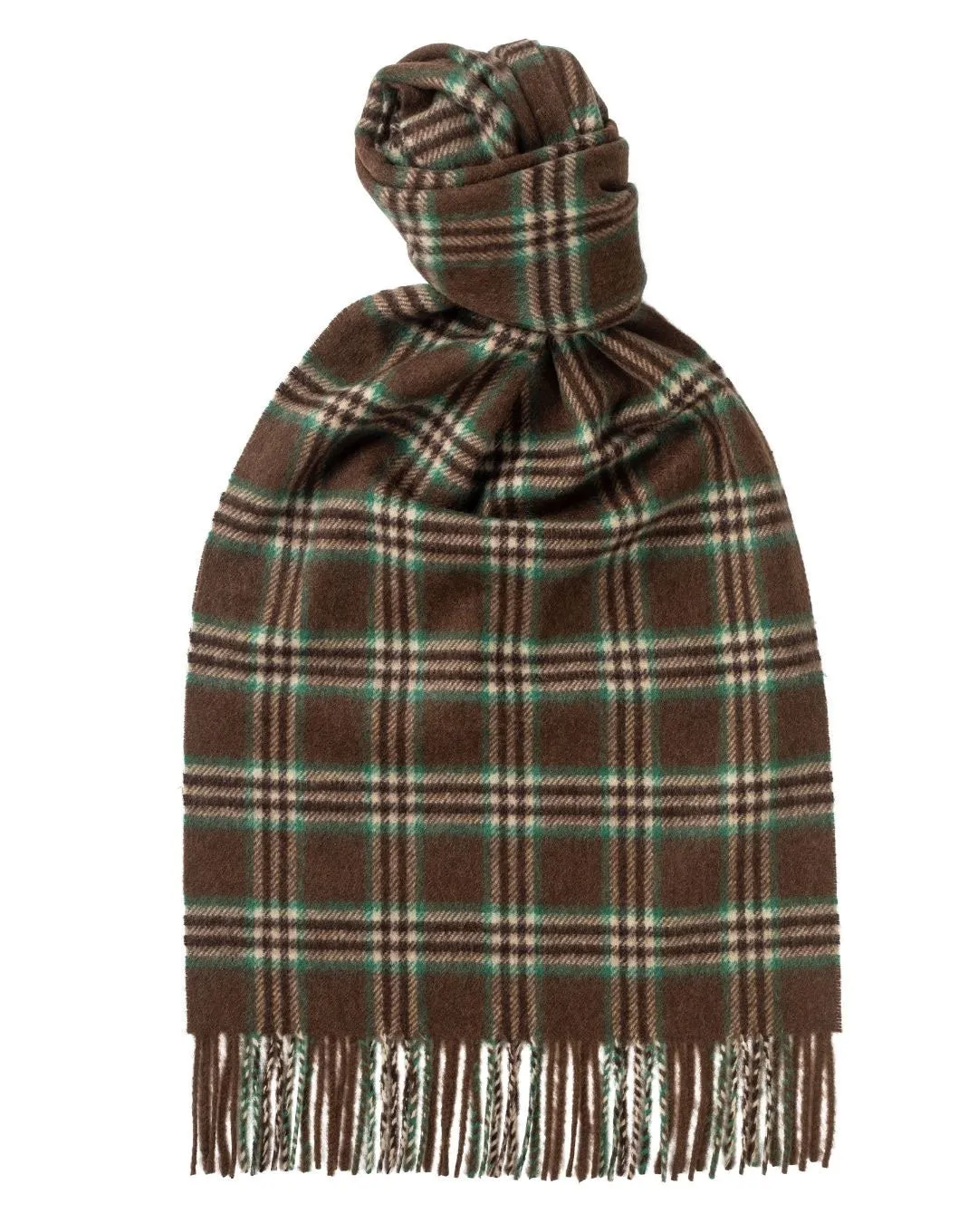 Joshua Ellis Brown X Jade Green Classic Check Brushed Cashmere Scarf