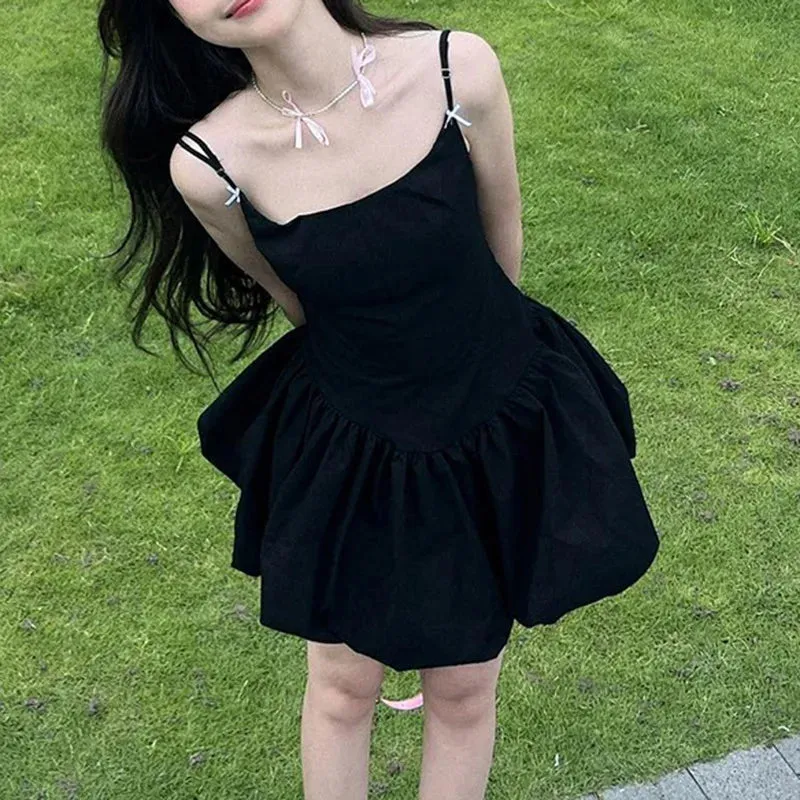 Julia Fashion - Backless Solid Color Waist Slip Mini Dress