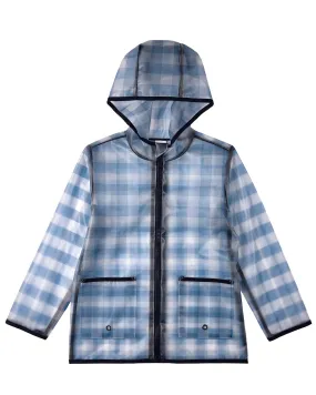 Kids "Checkmate" Checkered Raincoat with Self-Storage Pouch