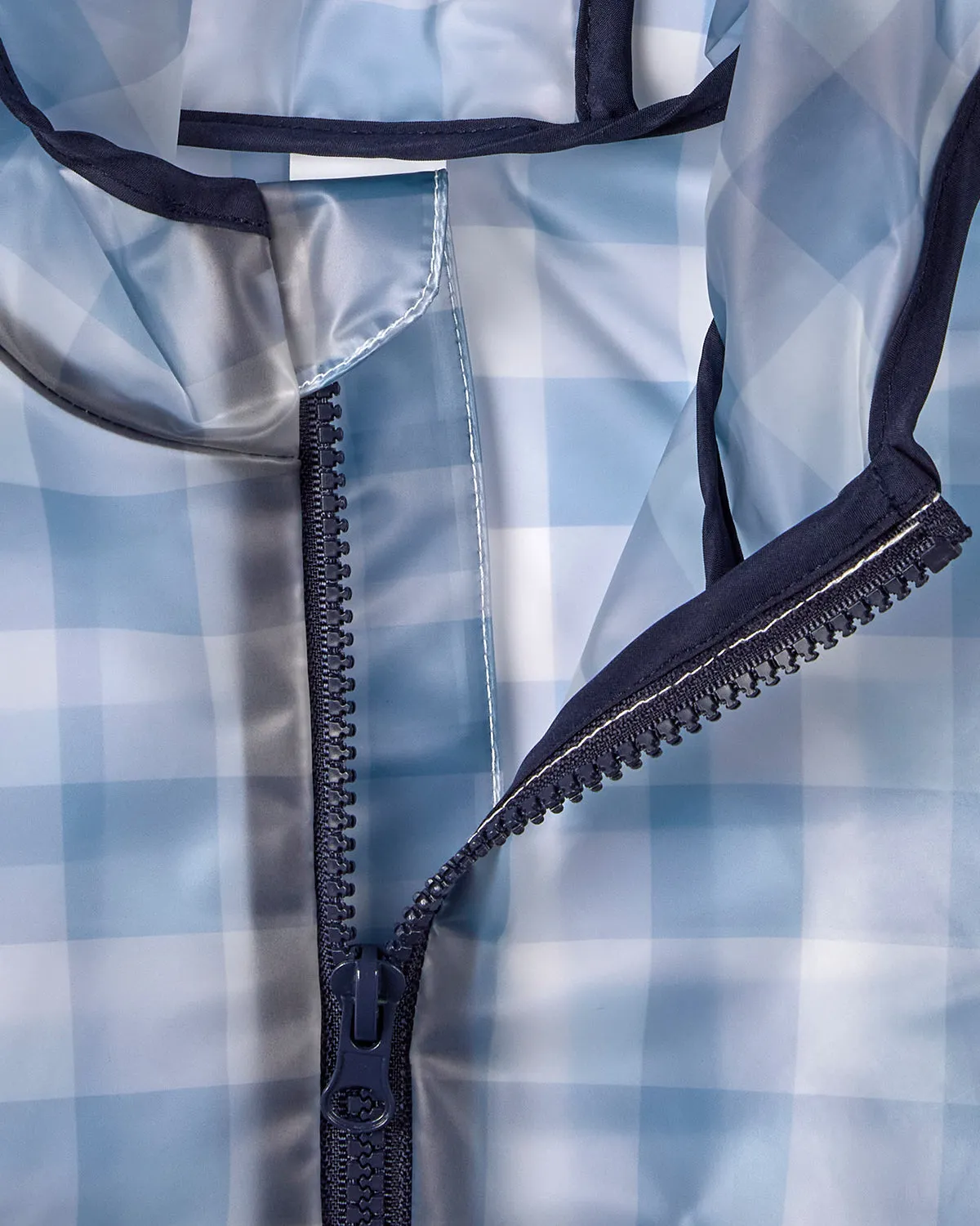 Kids "Checkmate" Checkered Raincoat with Self-Storage Pouch