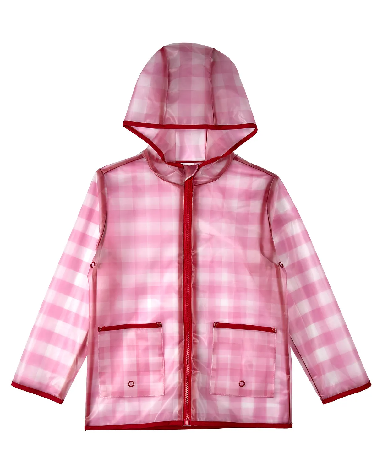 Kids "Checkmate" Checkered Raincoat with Self-Storage Pouch