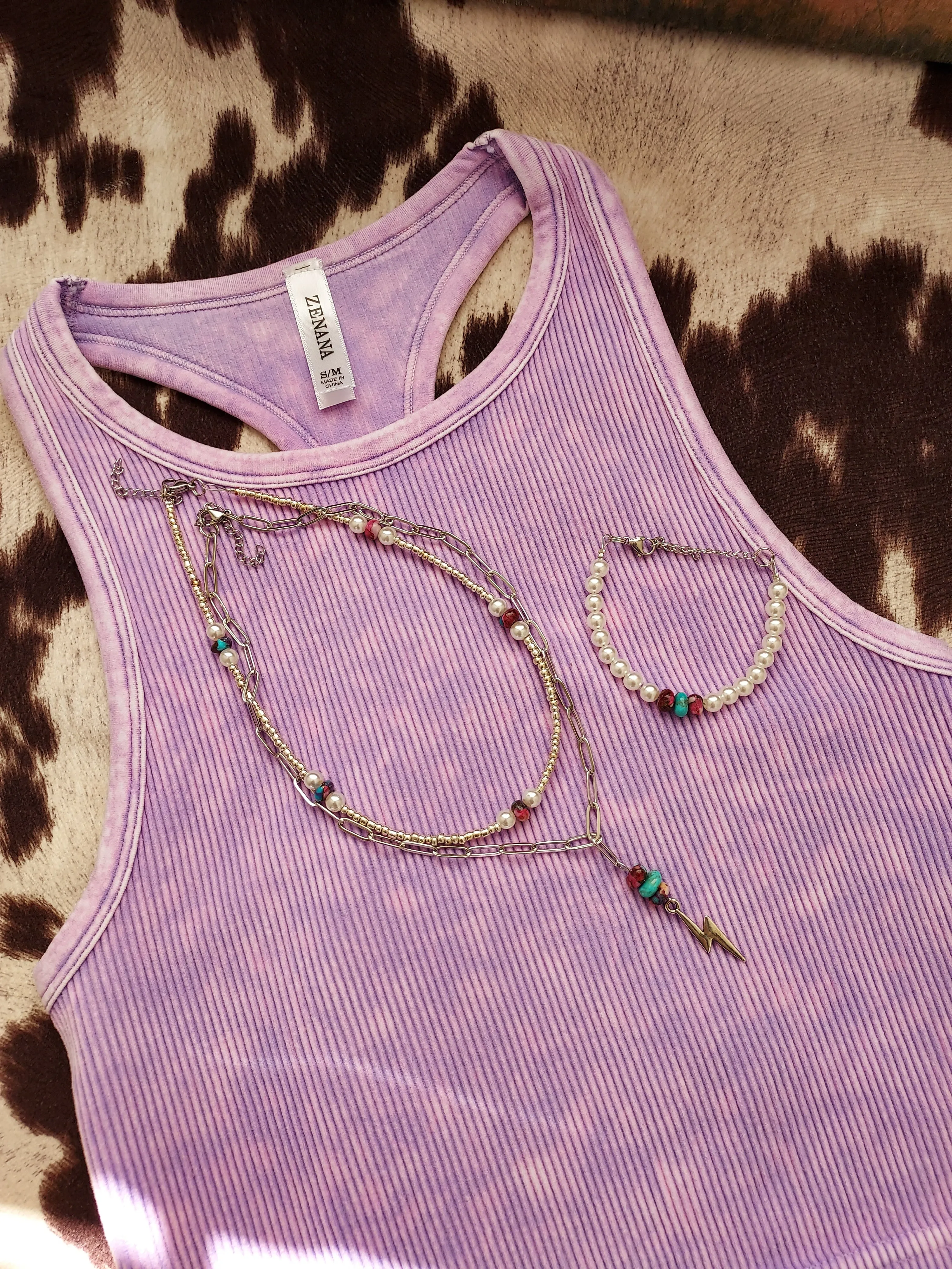 Lavander high neck seamless tank