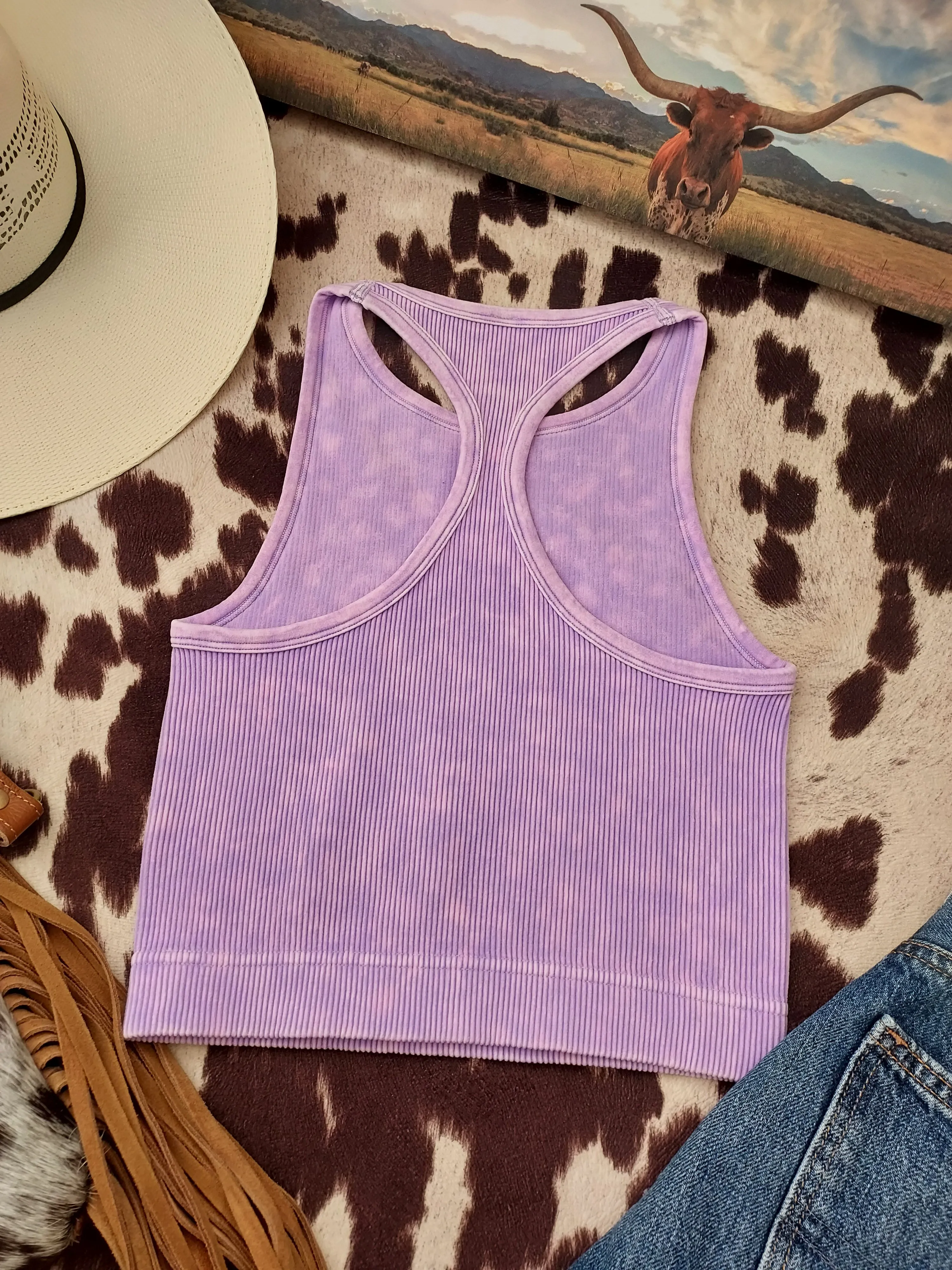 Lavander high neck seamless tank