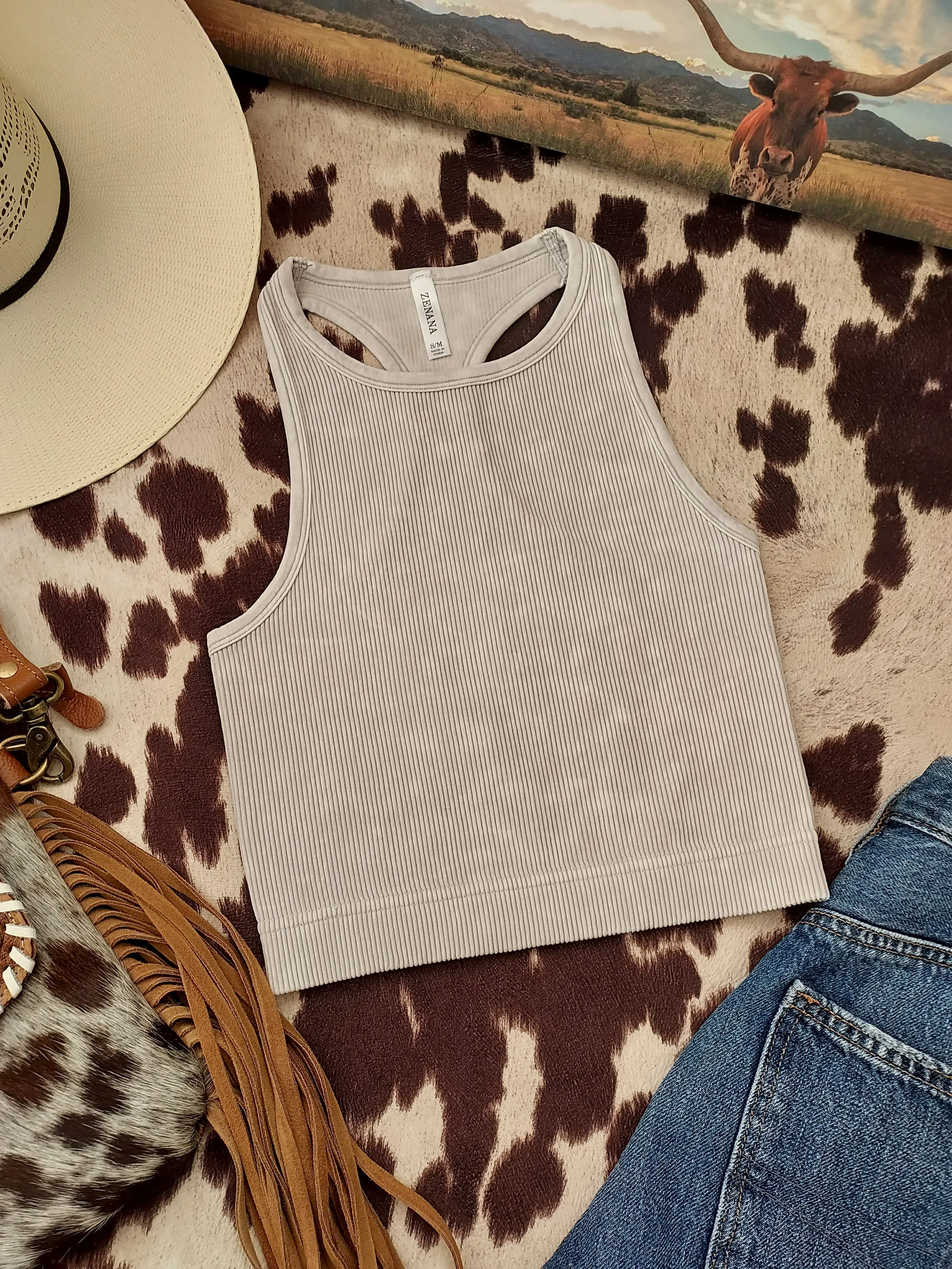 Lavander high neck seamless tank