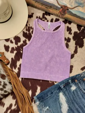 Lavander high neck seamless tank