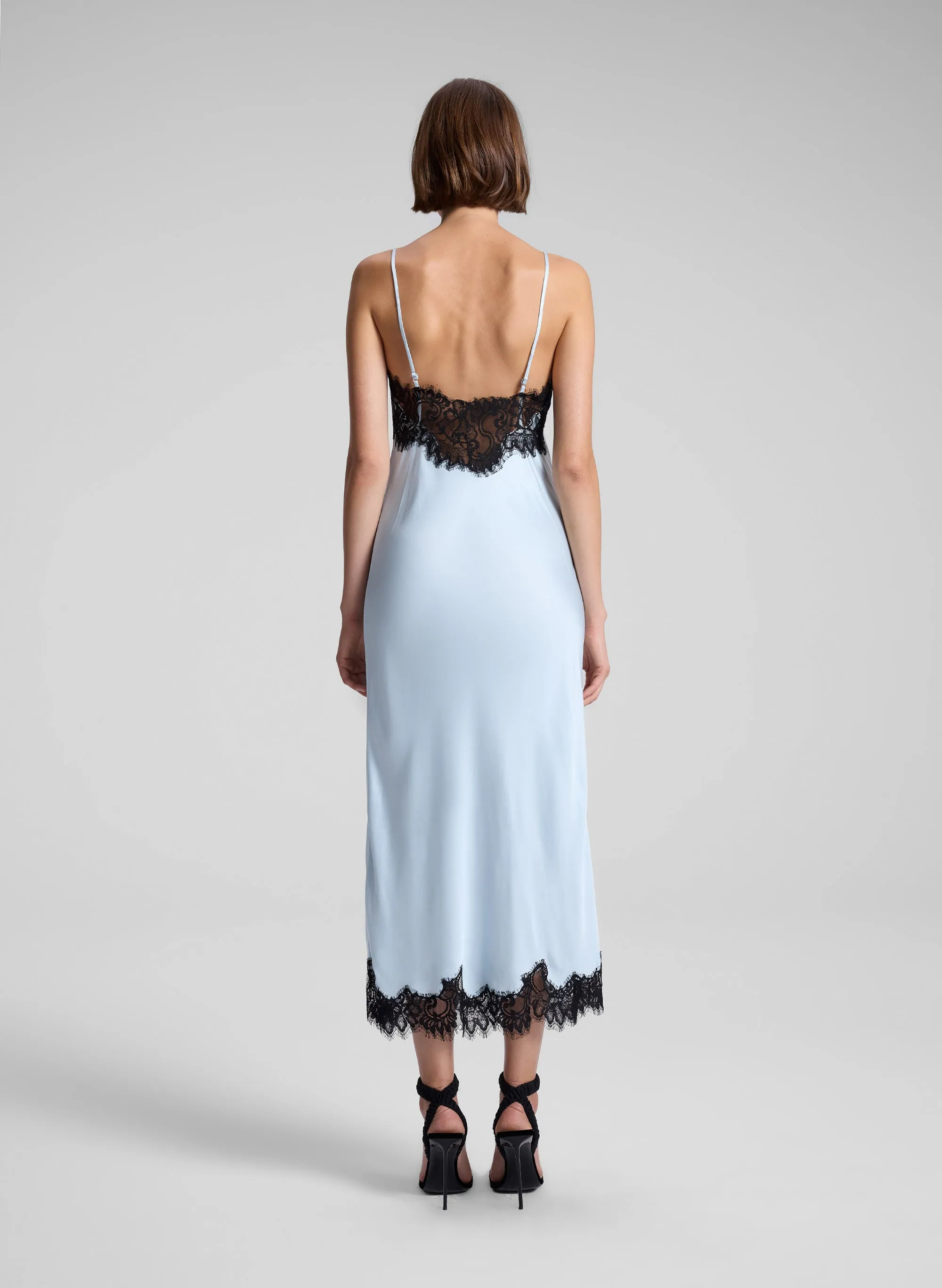 Lennon Satin and Lace Midi Dress