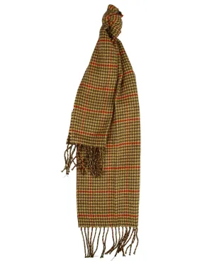 Levi Checked Knitted Scarf in Brown