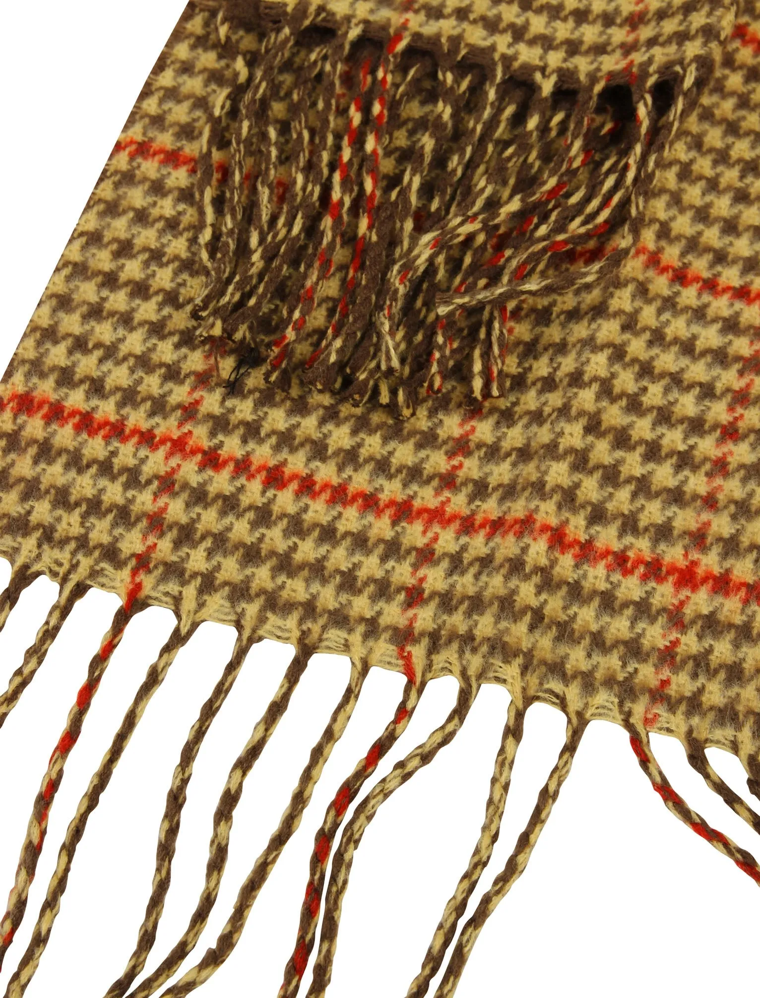 Levi Checked Knitted Scarf in Brown