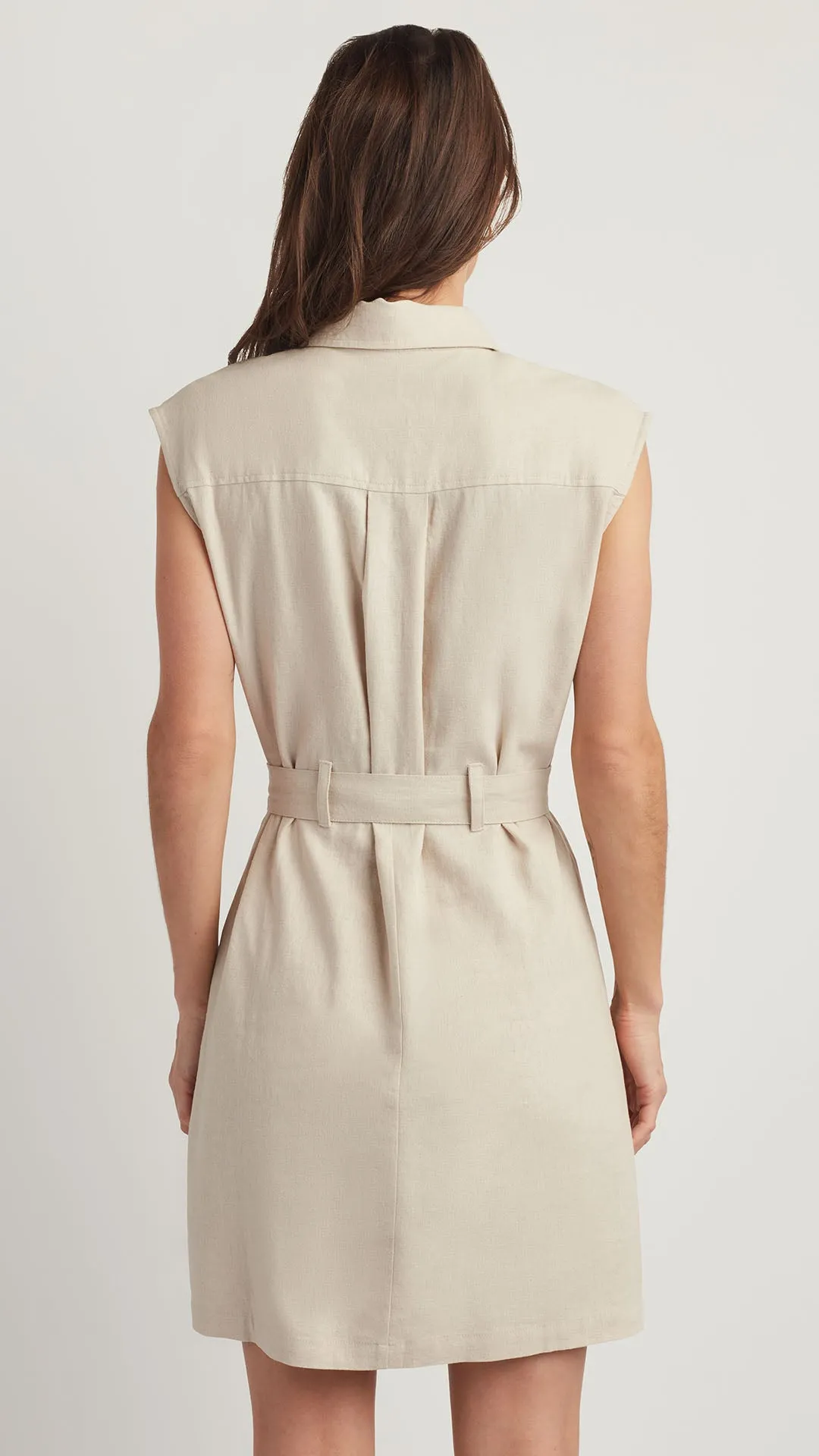 LINEN BLEND SHIRT DRESS