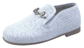 Luccini Boy's & Girl's BA158 CHA Seta Print Natural Loafer - White