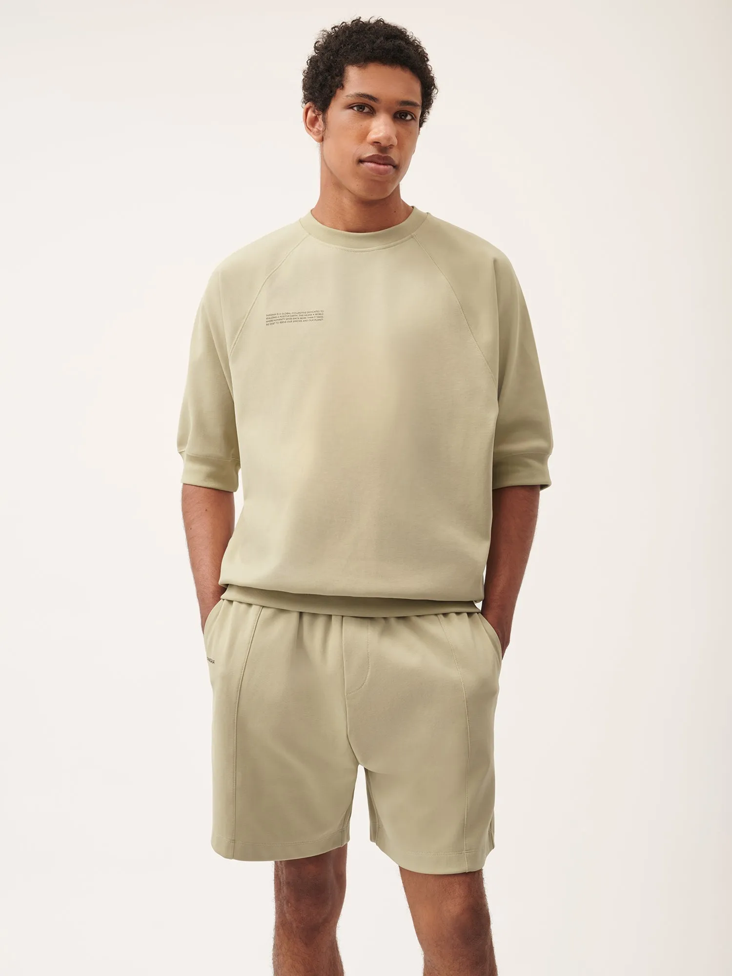 Mens DNA Double Jersey Short Sleeve Top—maitake beige