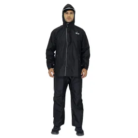 Men's Raincoat - Waterproof & Reversible | Adjustable Hood | XL | Black