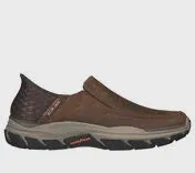 Mens Skechers "Slip-ins" Respected Elgin Sneaker - Wide - 204810WW-CDB Dark Brown
