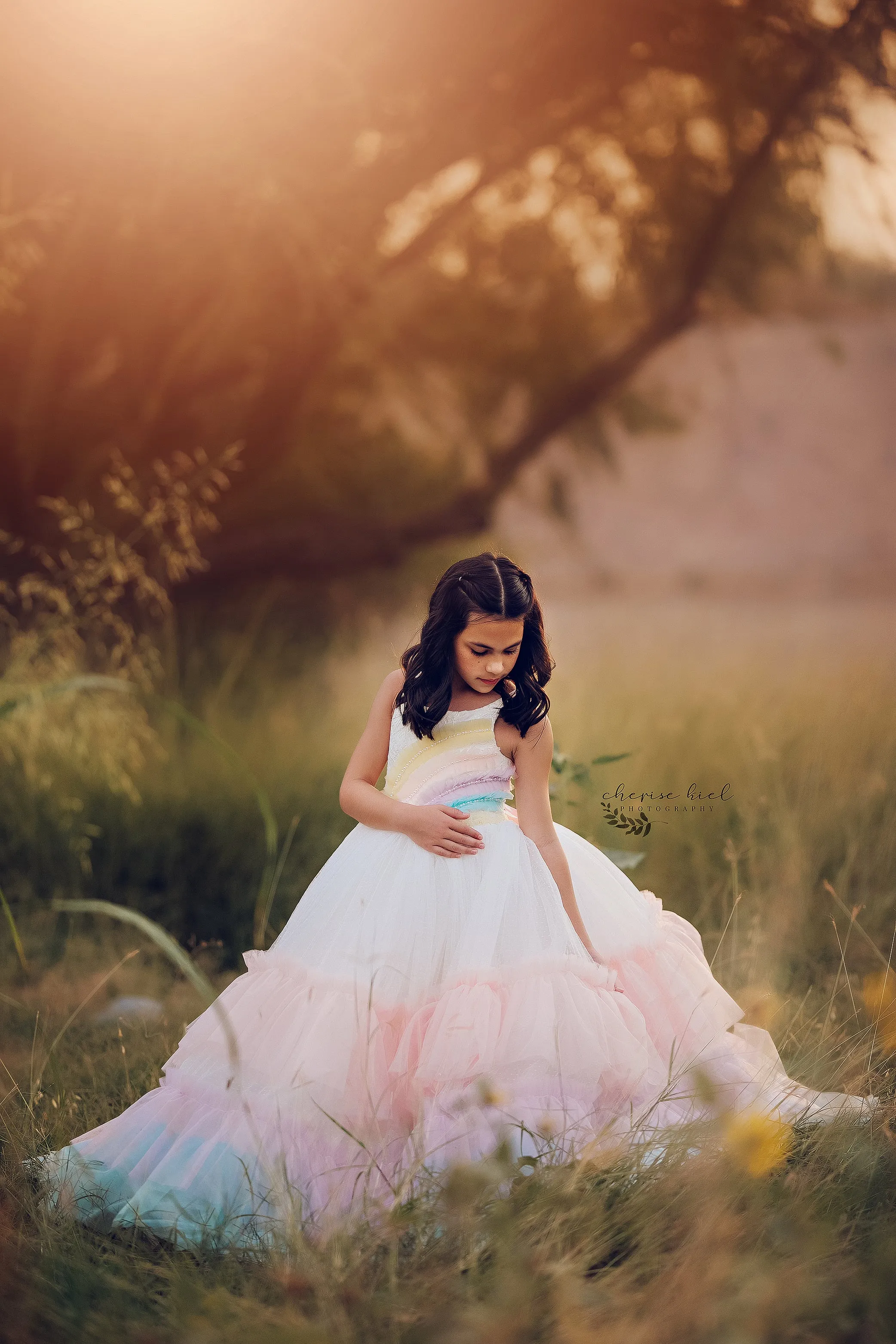 New "Over the Rainbow" Floor Length Dress (6 Year-Petite 8 Year)