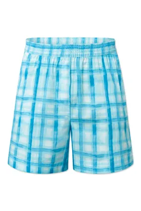 PETRI SHORTS BLUE CHECK PRINT