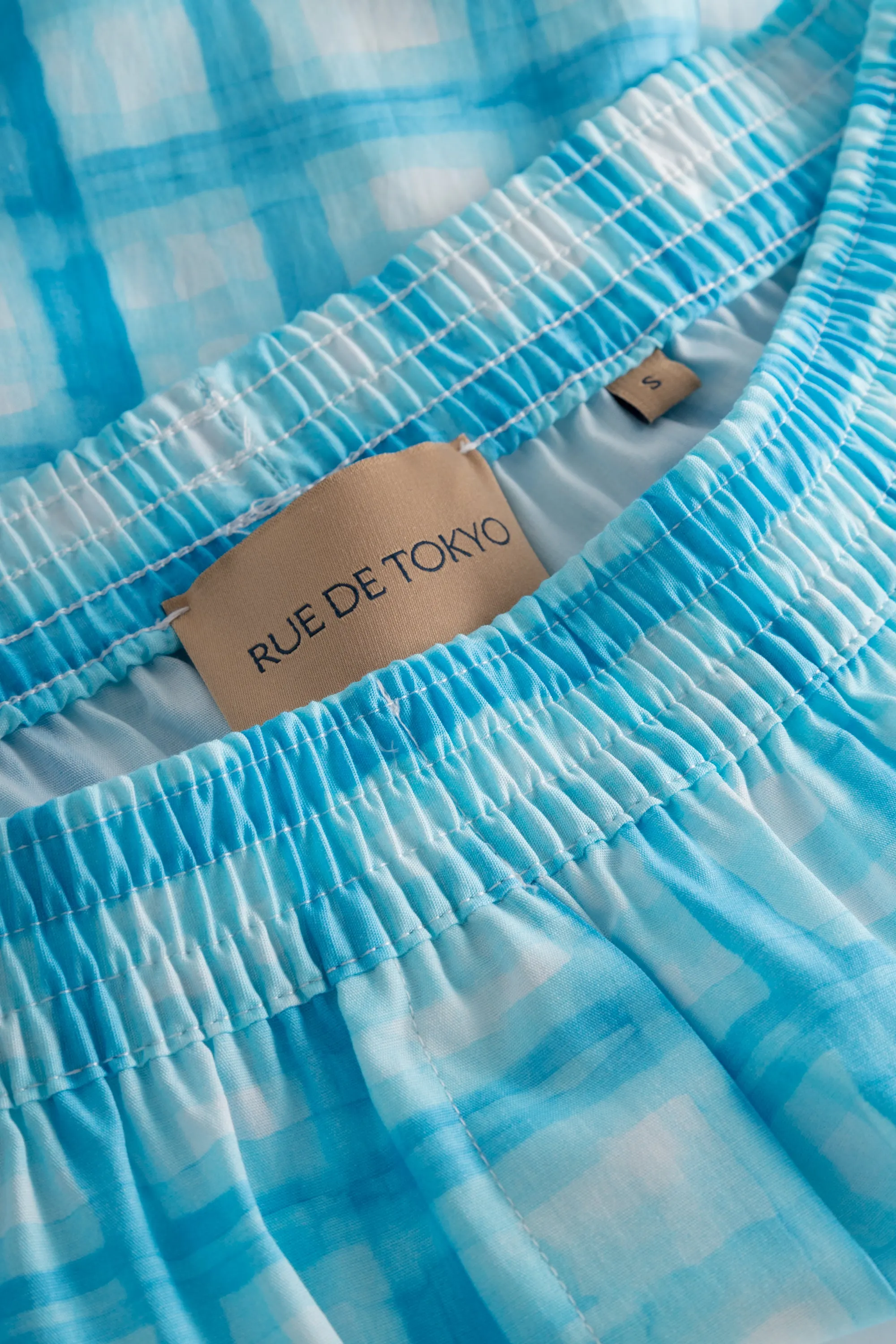 PETRI SHORTS BLUE CHECK PRINT