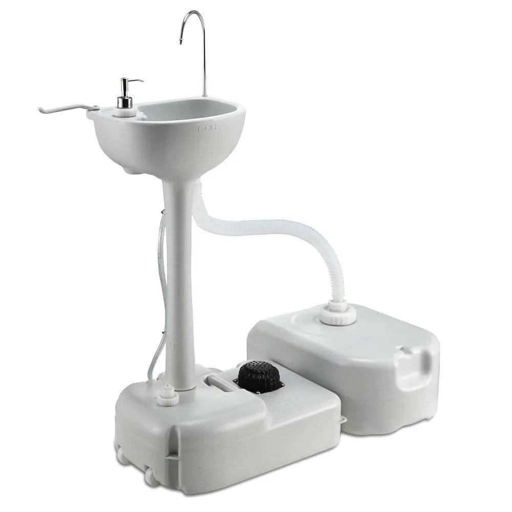 Portable Foot Pump Camping Hand Wash Sink Basin 43L Weisshorn