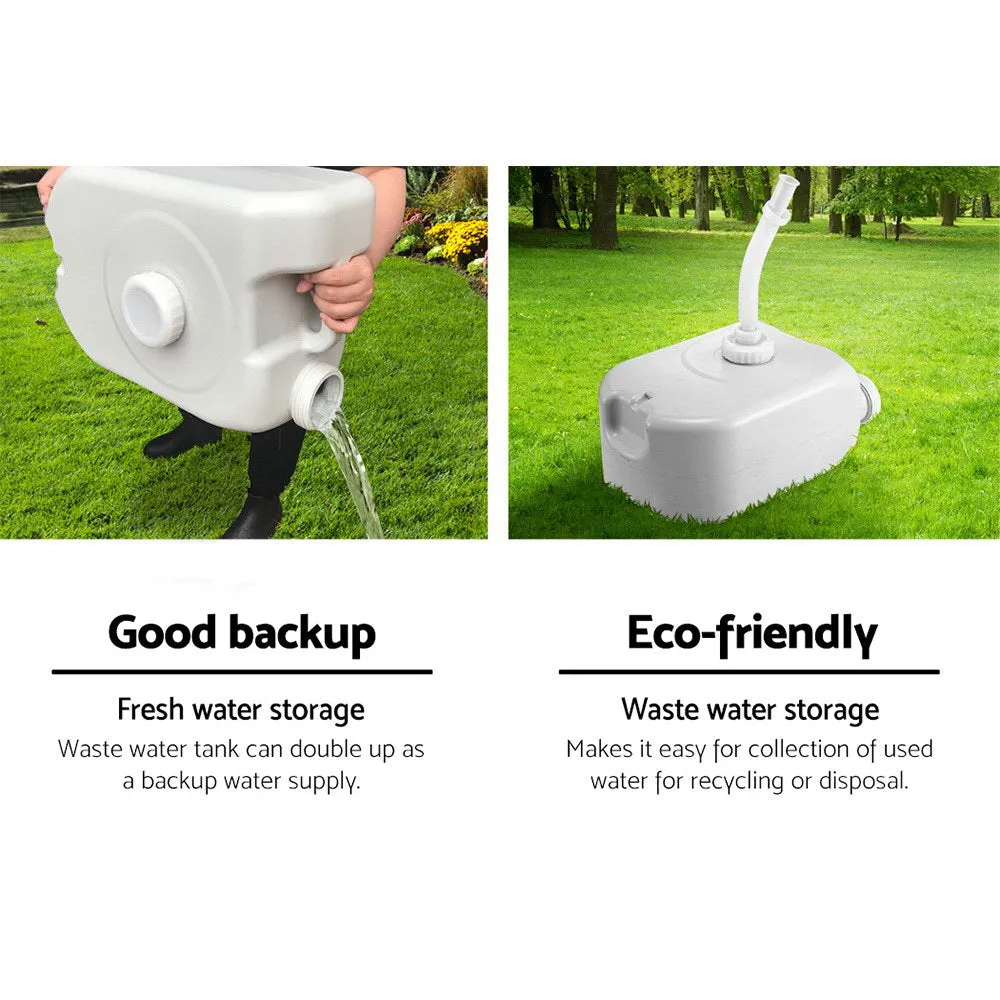 Portable Foot Pump Camping Hand Wash Sink Basin 43L Weisshorn