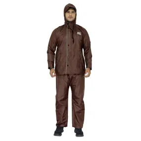 Rain Coat for Men - Waterproof, Reflective Stripes | Set of Top and Bottom | XX-Large | Prime Brown