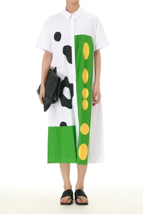 Shirt Dress with Neon Abstract Print