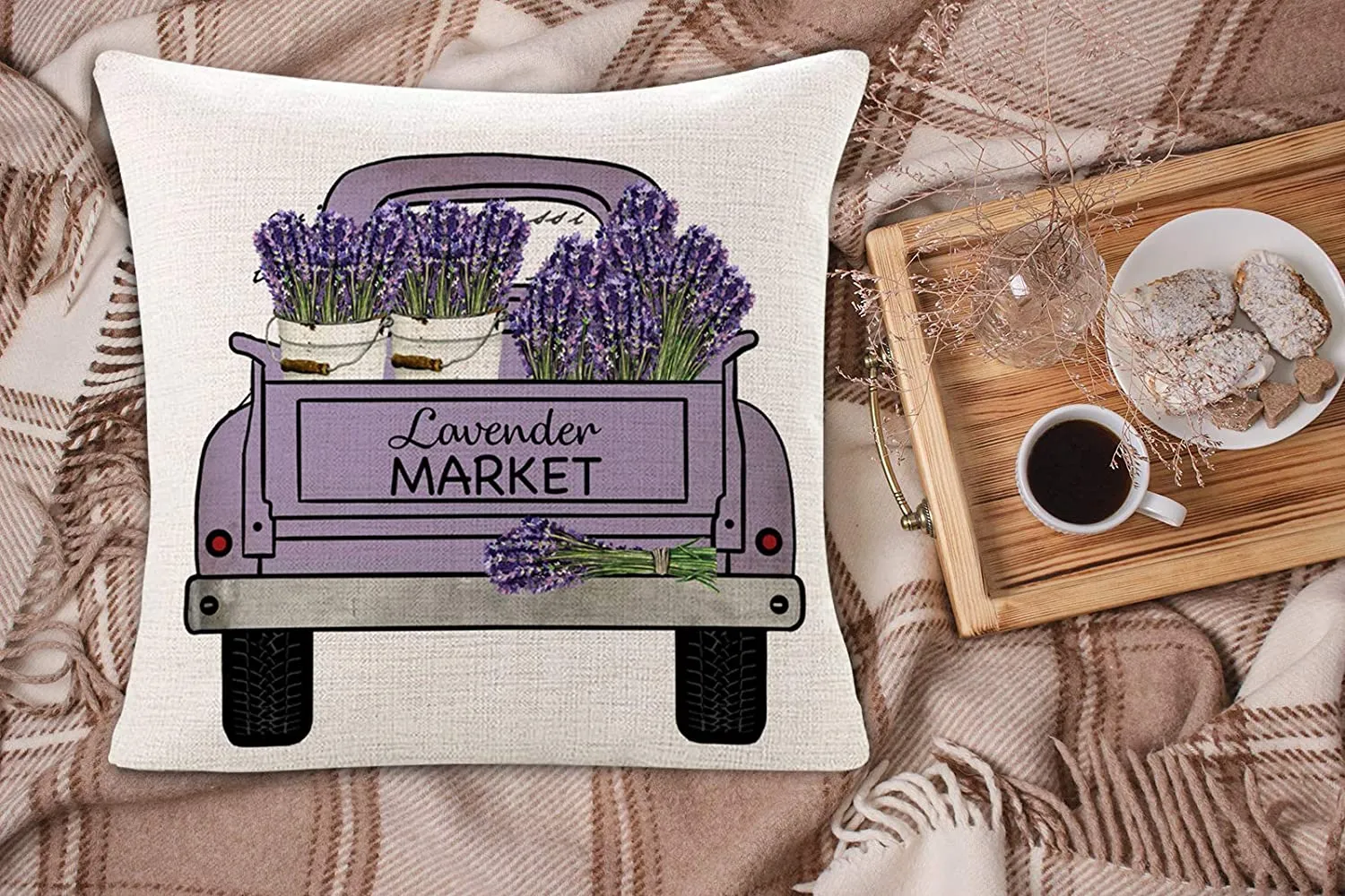 Sinpooo summer lavender farmhouse pillow