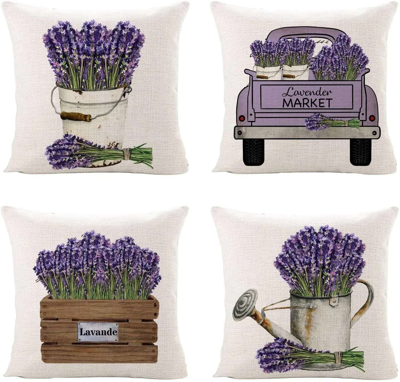 Sinpooo summer lavender farmhouse pillow